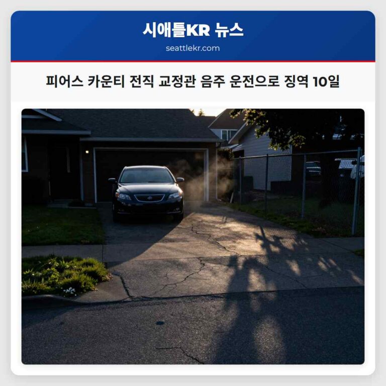피어스 카운티 전직 교정관 음주 운전으로 징역 10일