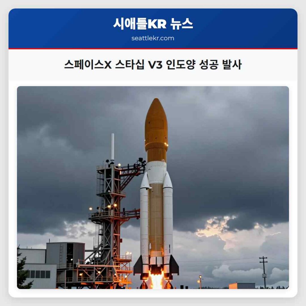 스페이스X 스타십 V3 인도양 성공 발사