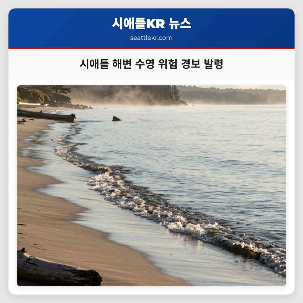 시애틀 해변 수영 위험 경보 발령