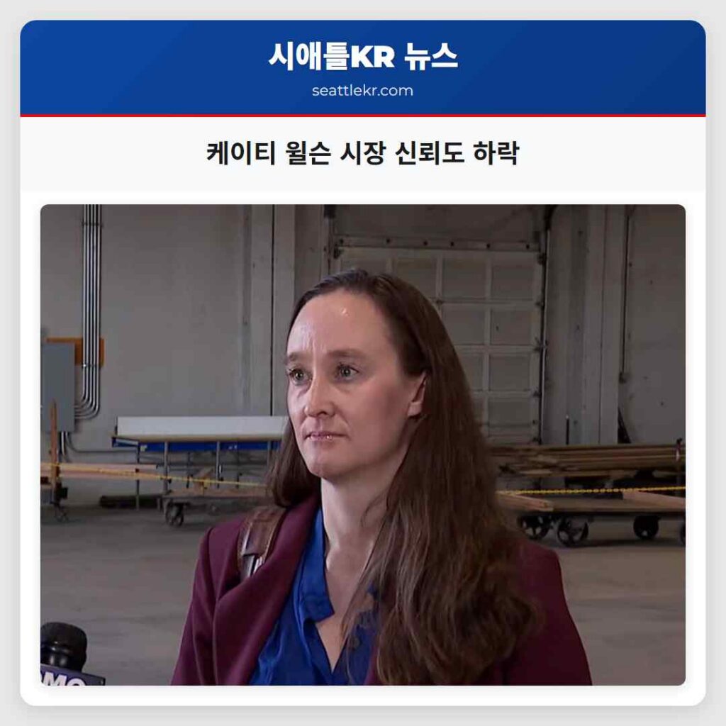 케이티 윌슨 시장 신뢰도 하락