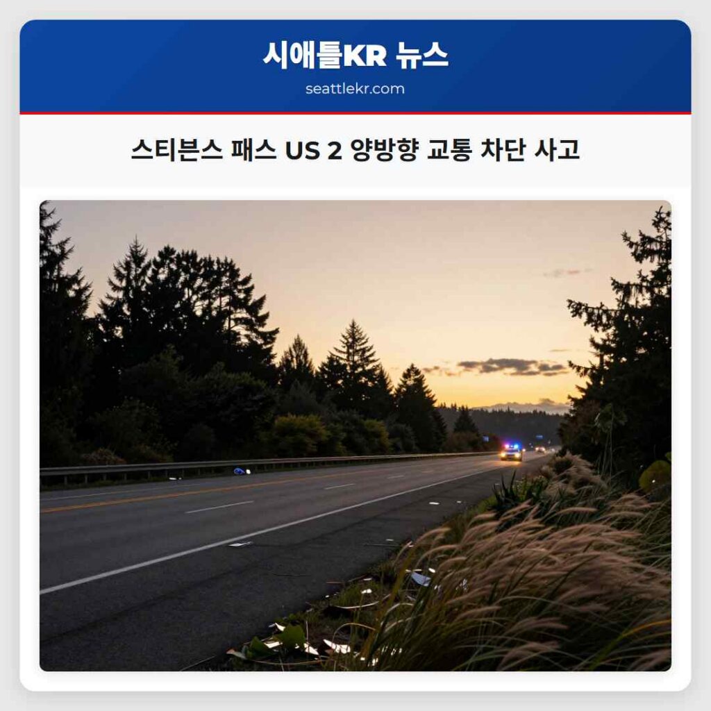 스티븐스 패스 US 2 양방향 교통 차단 사고