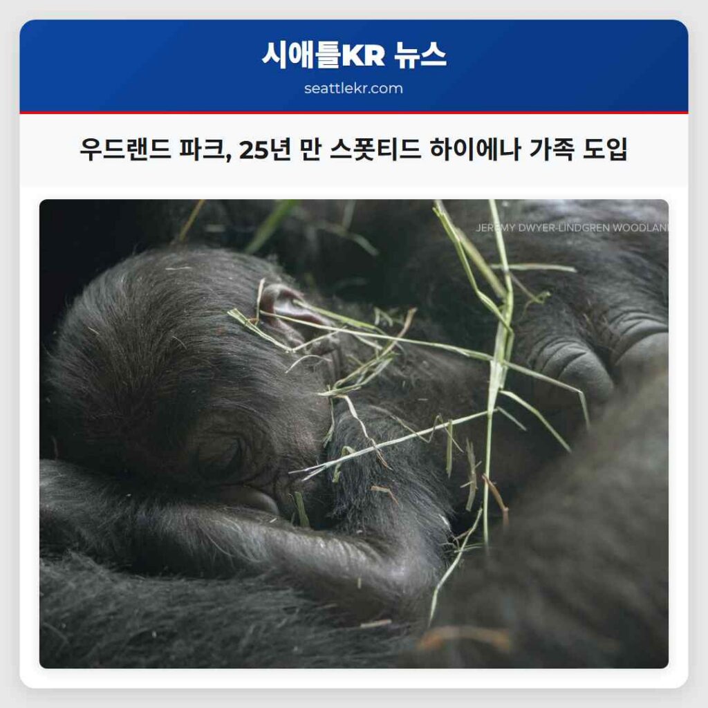 우드랜드 파크, 25년 만 스폿티드 하이에나 가족 도입