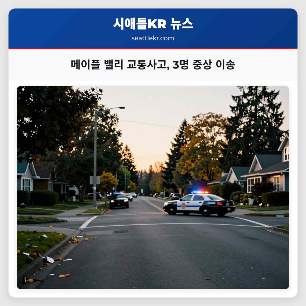 메이플 밸리 교통사고, 3명 중상 이송