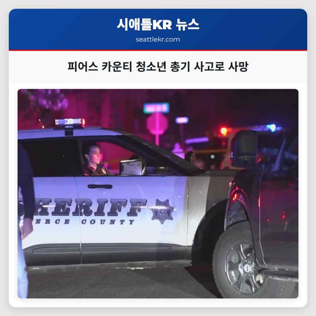 피어스 카운티 청소년 총기 사고로 사망