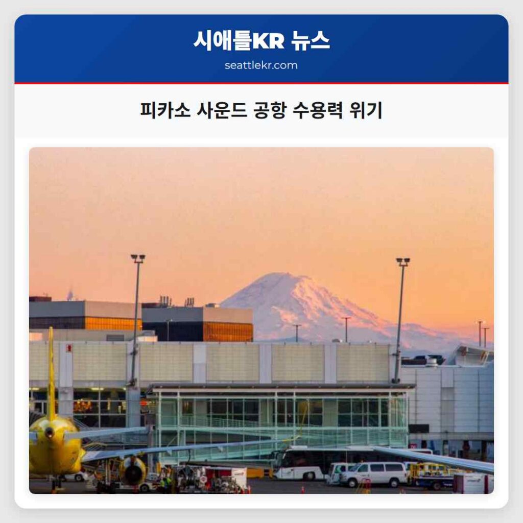 피카소 사운드 공항 수용력 위기