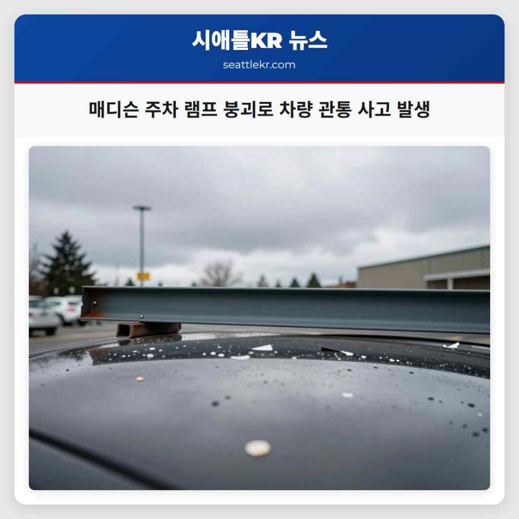 매디슨 주차 램프 붕괴로 차량 관통 사고 발생