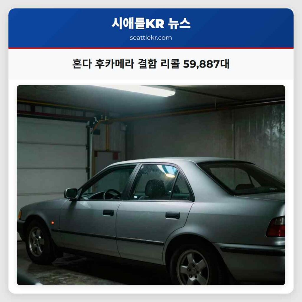 혼다 후카메라 결함 리콜 59,887대