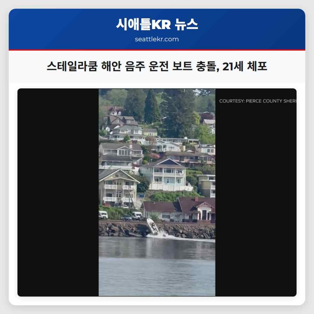 스테일라쿰 해안 음주 운전 보트 충돌, 21세 체포