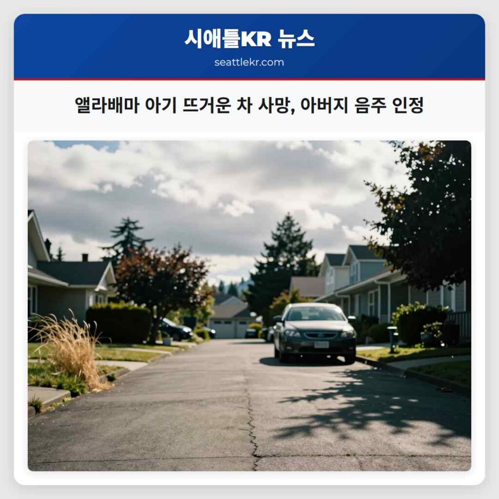 앨라배마 아기 뜨거운 차 사망, 아버지 음주 인정