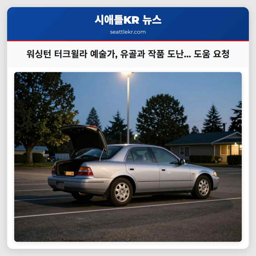 워싱턴 터크윌라 예술가, 유골과 작품 도난... 도움 요청