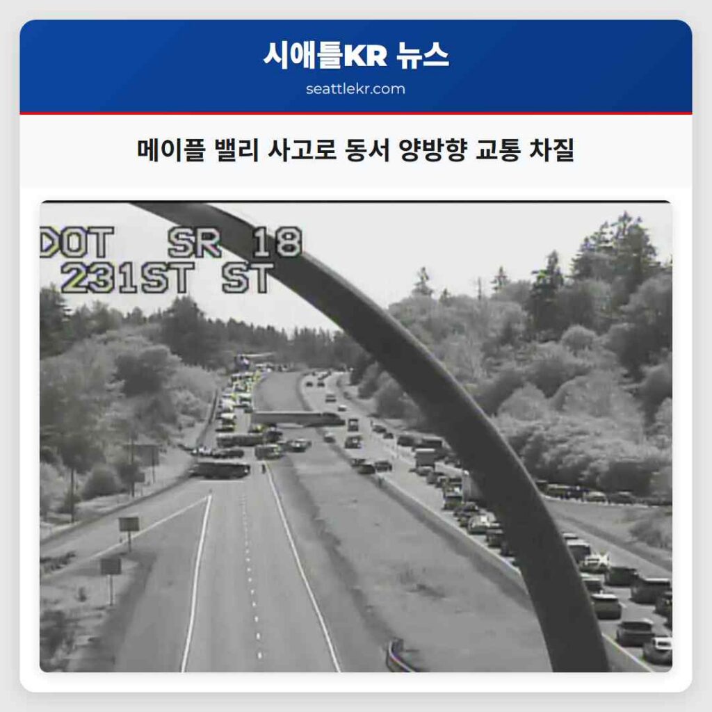 메이플 밸리 사고로 동서 양방향 교통 차질