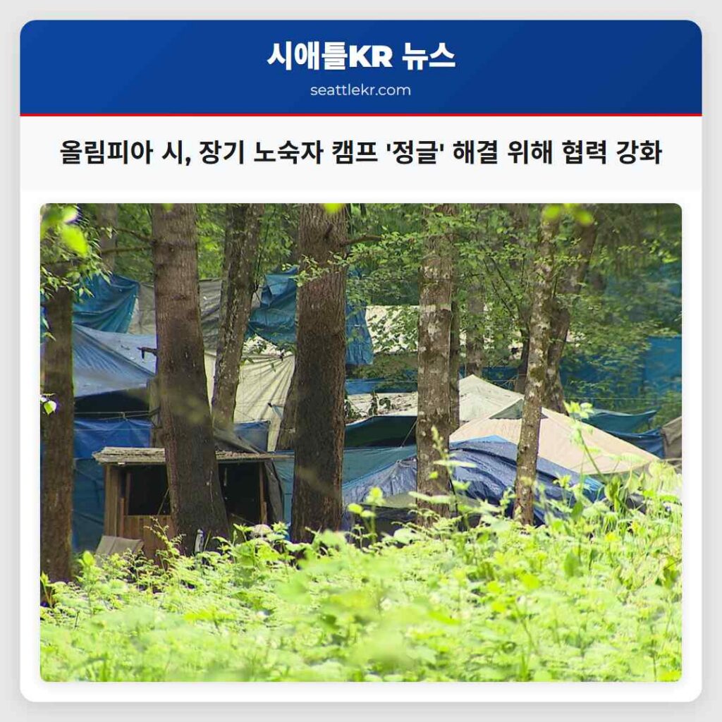 올림피아 시, 장기 노숙자 캠프 '정글' 해결 위해 협력 강화