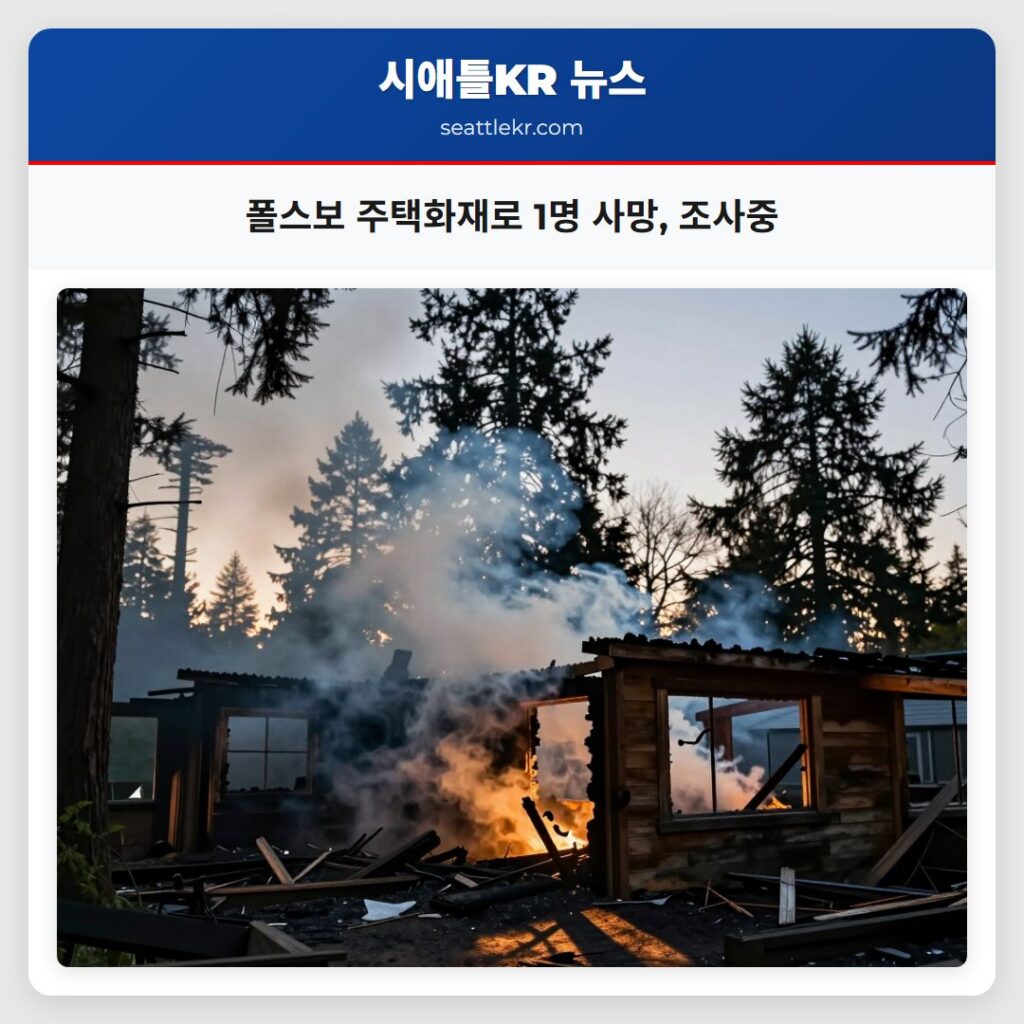 폴스보 주택화재로 1명 사망, 조사중