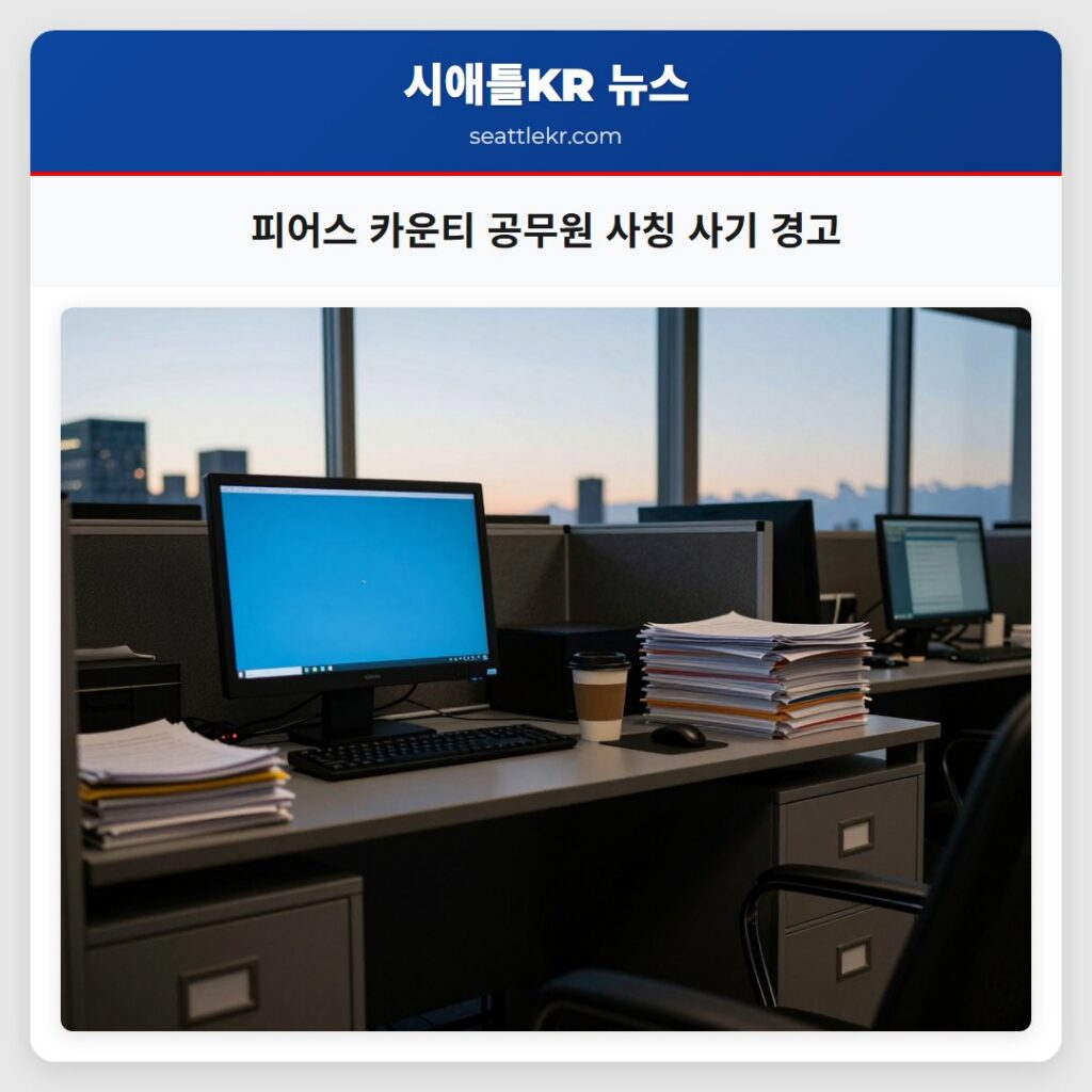 피어스 카운티 공무원 사칭 사기 경고