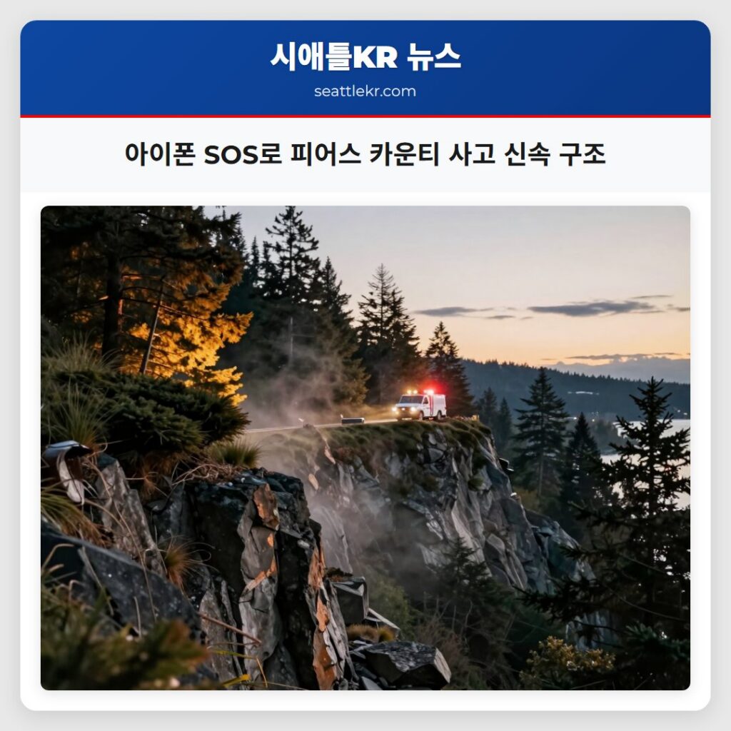 아이폰 SOS로 피어스 카운티 사고 신속 구조