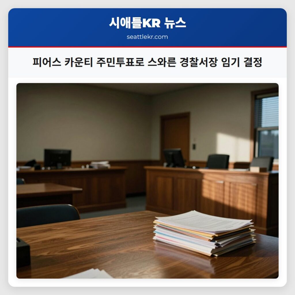 피어스 카운티 주민투표로 스와른 경찰서장 임기 결정