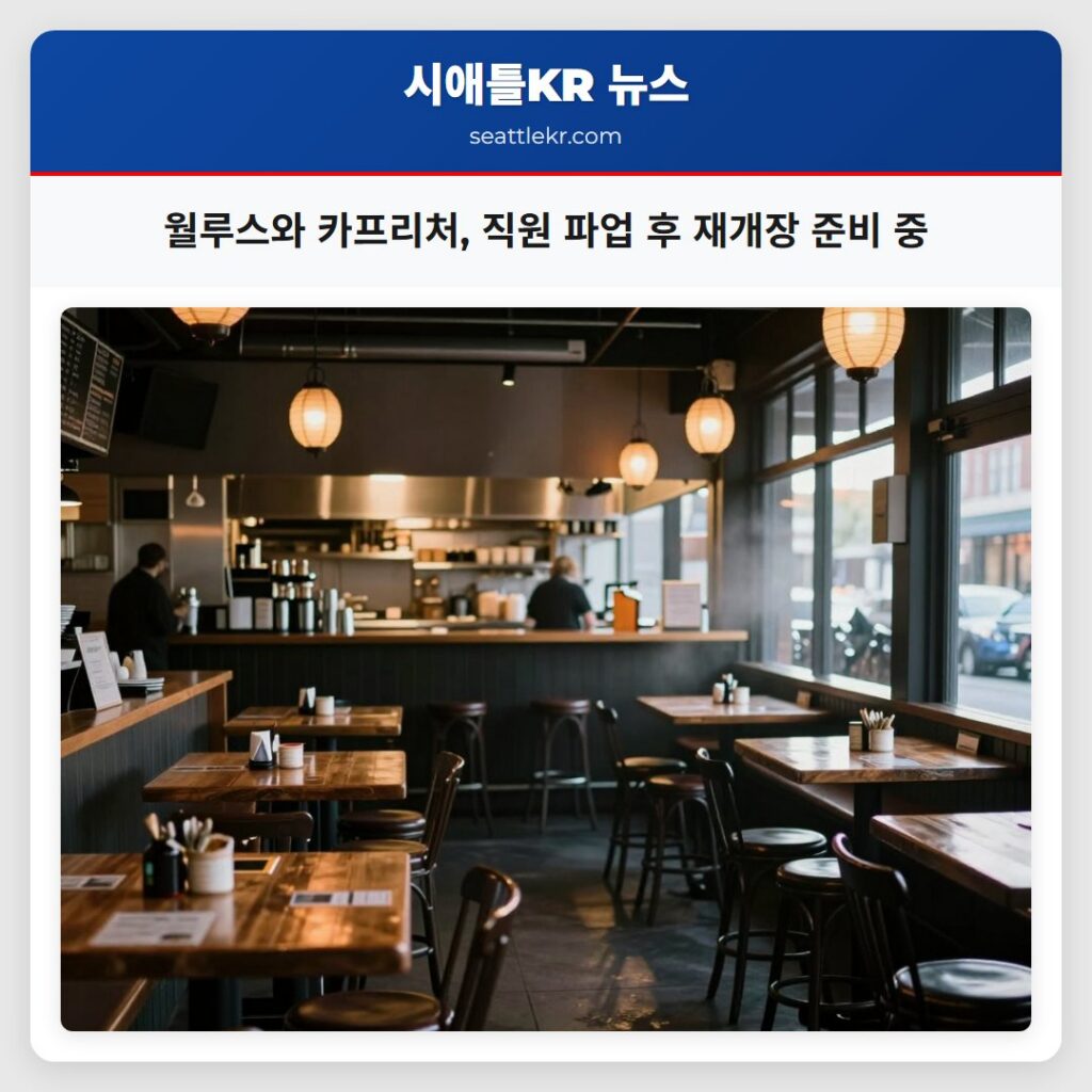 월루스와 카프리처, 직원 파업 후 재개장 준비 중