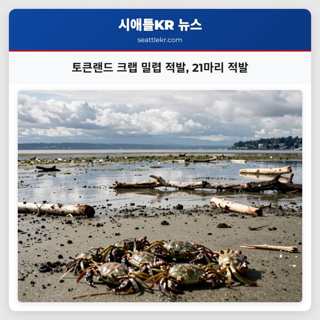 토큰랜드 크랩 밀렵 적발, 21마리 적발