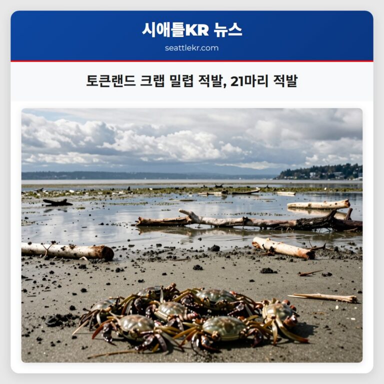 토큰랜드 크랩 밀렵 적발 21마리 적발