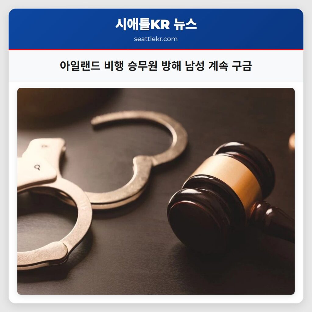아일랜드 비행 승무원 방해 남성 계속 구금