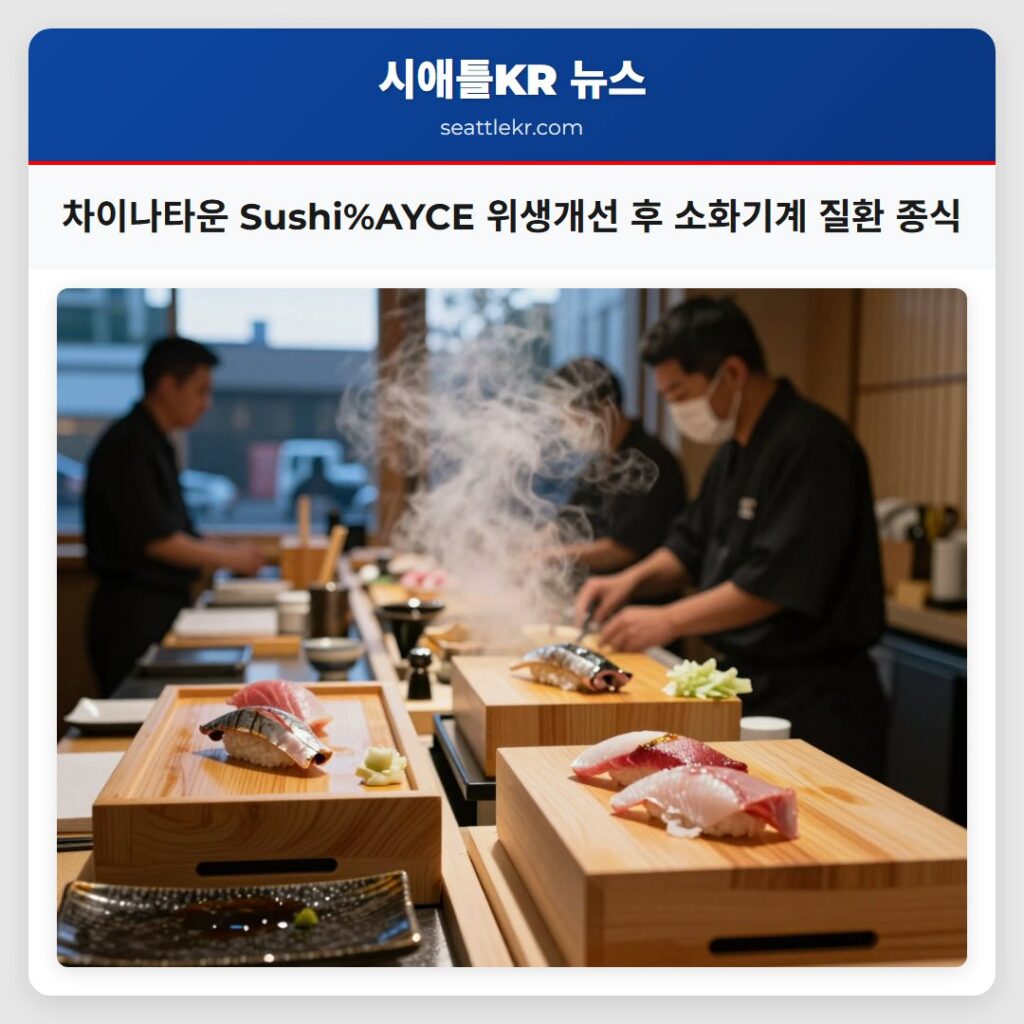 차이나타운 Sushi%AYCE 위생개선 후 소화기계 질환 종식