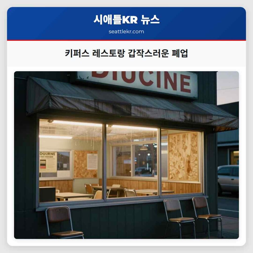 키퍼스 레스토랑 갑작스러운 폐업