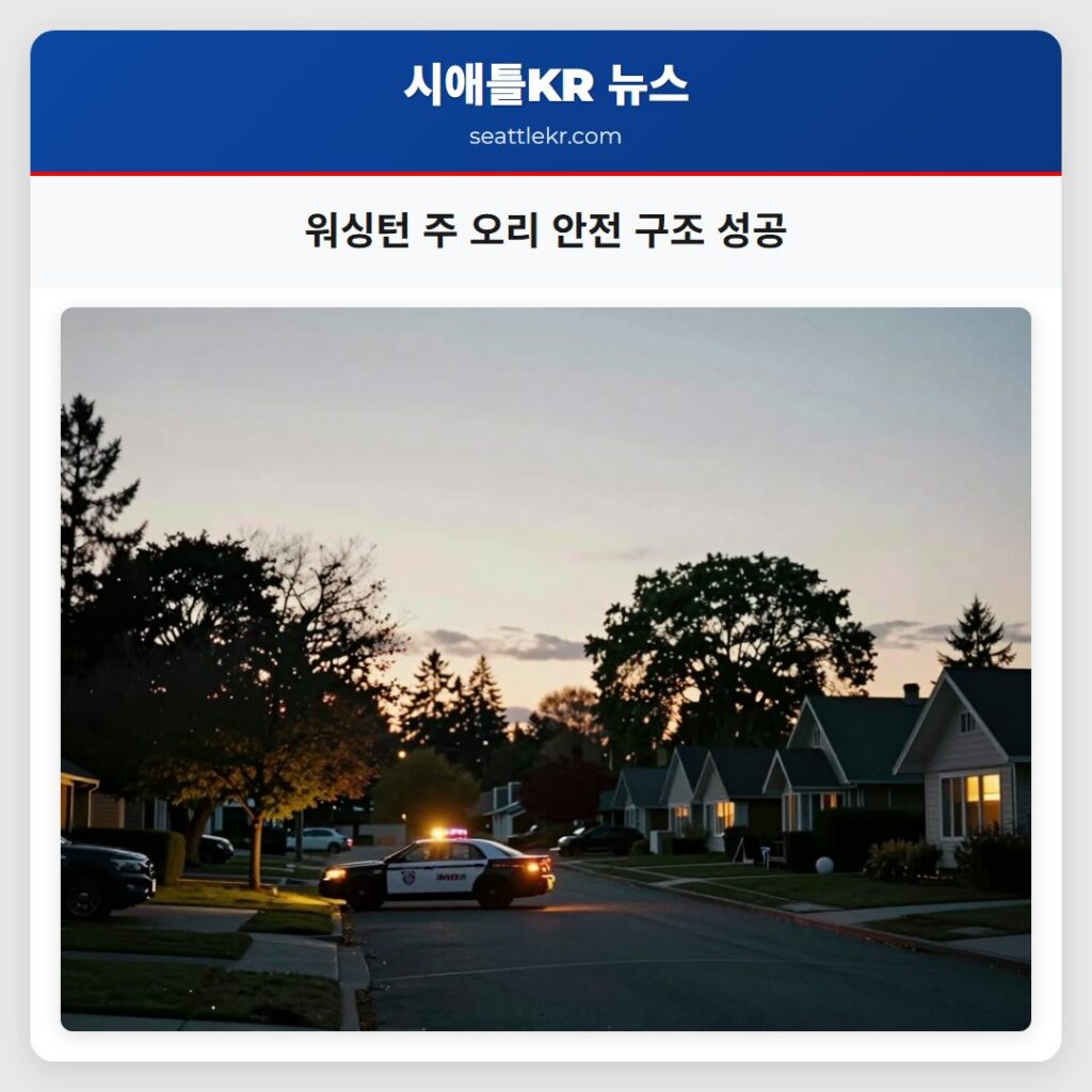 워싱턴 주 오리 안전 구조 성공