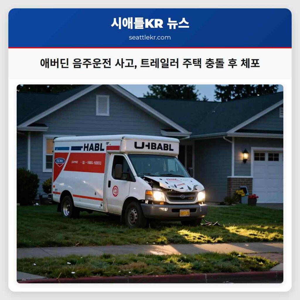 애버딘 음주운전 사고, 트레일러 주택 충돌 후 체포