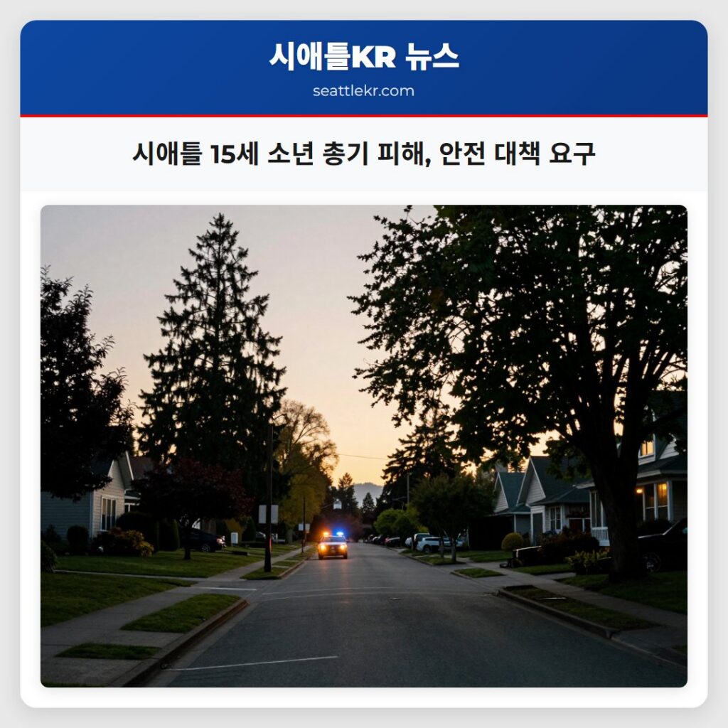 시애틀 15세 소년 총기 피해, 안전 대책 요구