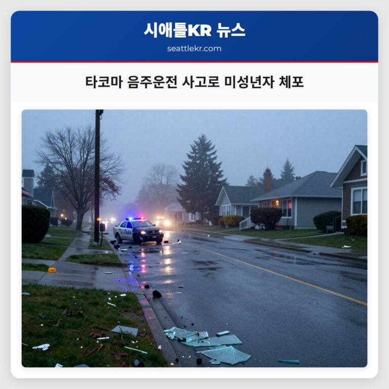 타코마 음주운전 사고로 미성년자 체포