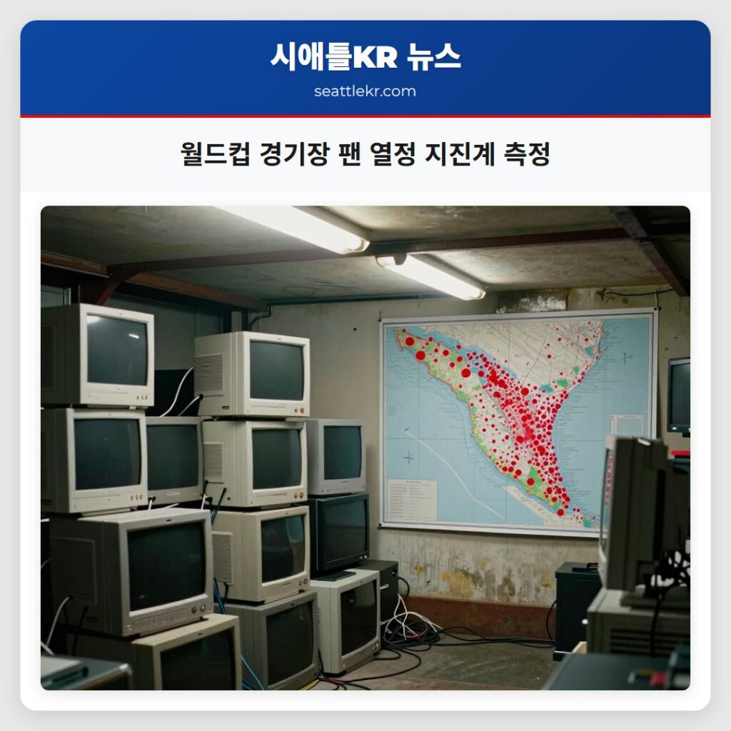 월드컵 경기장 팬 열정 지진계 측정