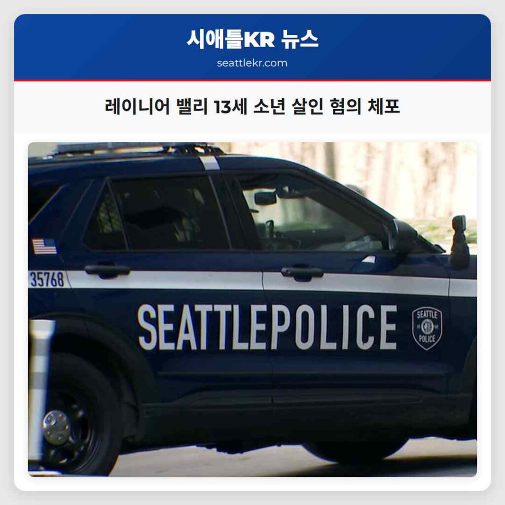 레이니어 밸리 13세 소년 살인 혐의 체포