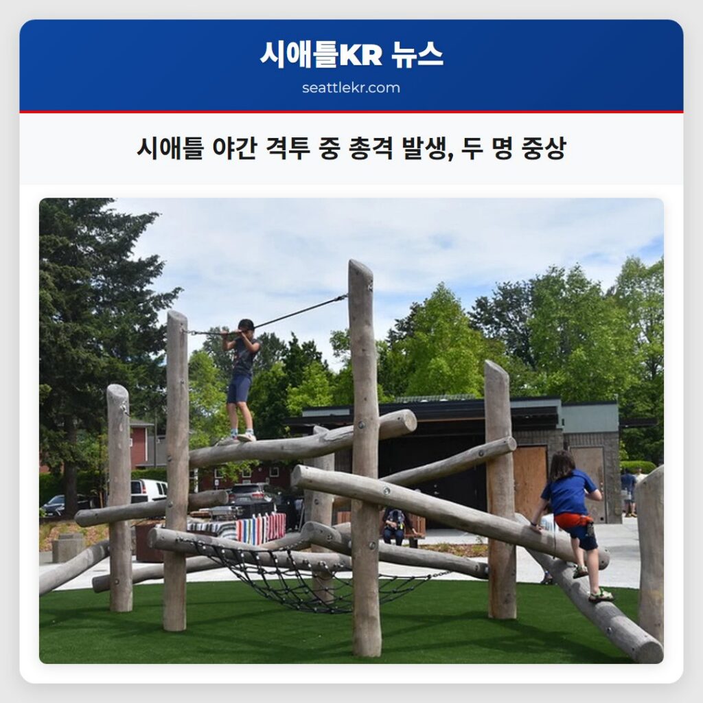 시애틀 야간 격투 중 총격 발생, 두 명 중상