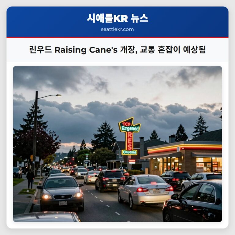 린우드 Raising Canes 개장 교통 혼잡이 예상됨
