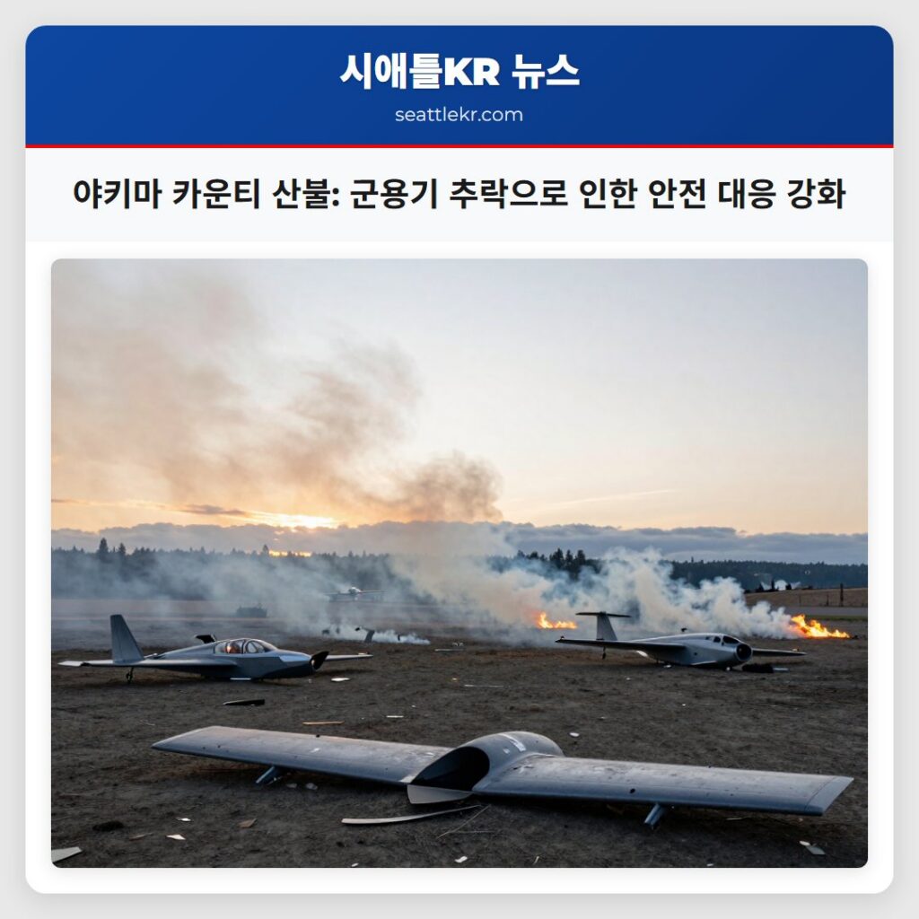야키마 카운티 산불: 군용기 추락으로 인한 안전 대응 강화