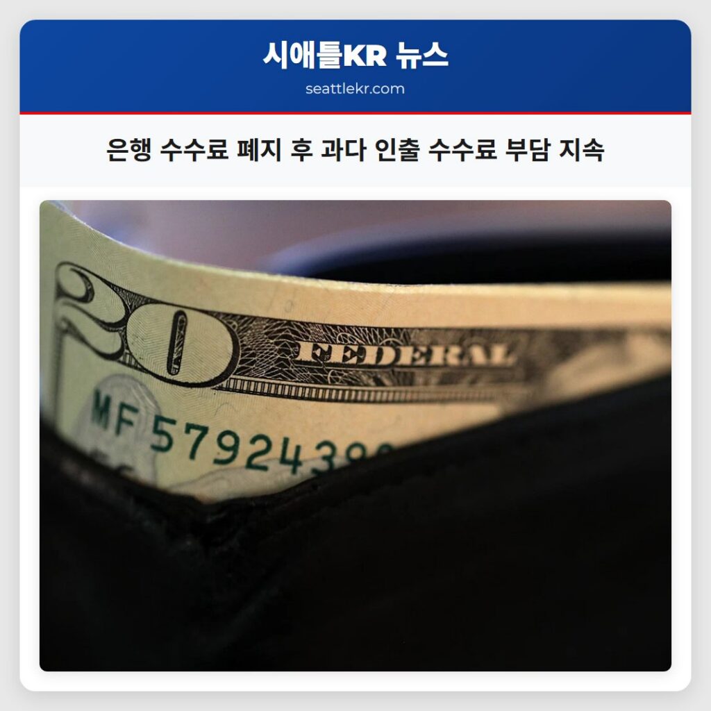 은행 수수료 폐지 후 과다 인출 수수료 부담 지속