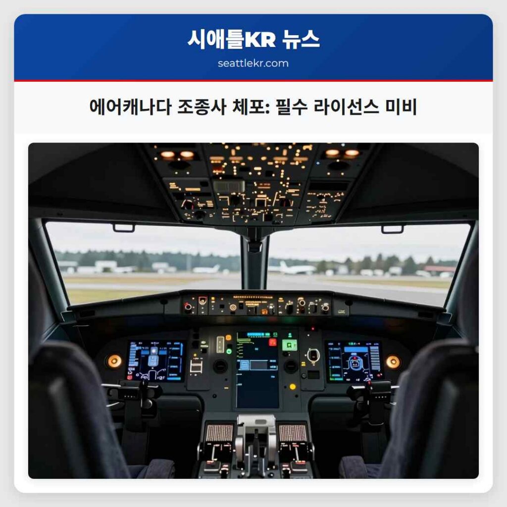 에어캐나다 조종사 체포: 필수 라이선스 미비