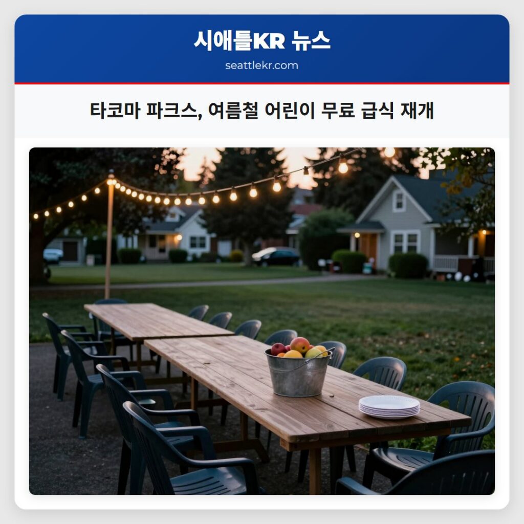 타코마 파크스, 여름철 어린이 무료 급식 재개