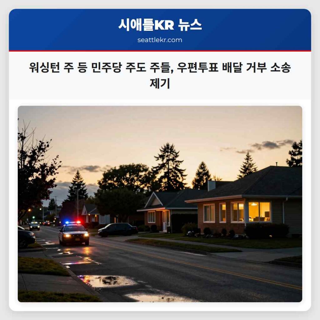 워싱턴 주 등 민주당 주도 주들, 우편투표 배달 거부 소송 제기