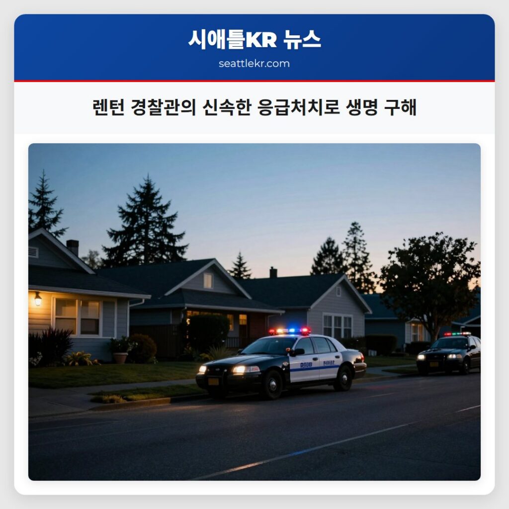 렌턴 경찰관의 신속한 응급처치로 생명 구해