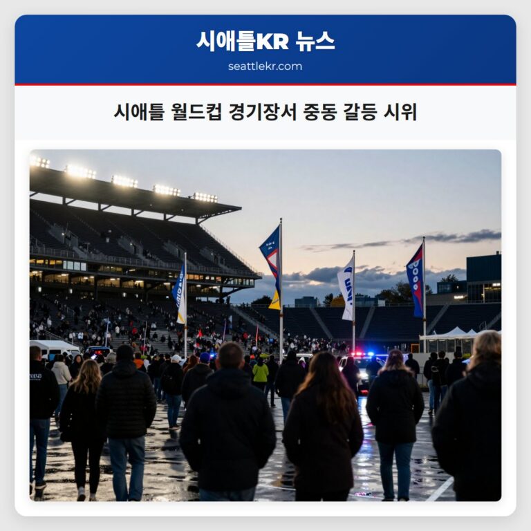 시애틀 월드컵 경기장서 중동 갈등 시위