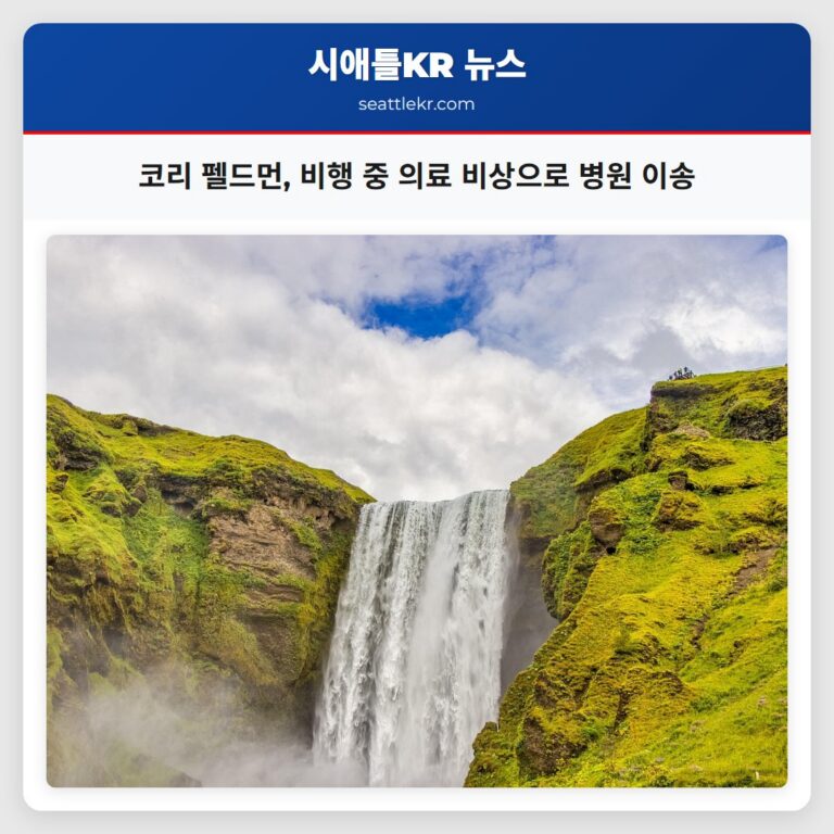 코리 펠드먼 비행 중 의료 비상으로 병원 이송