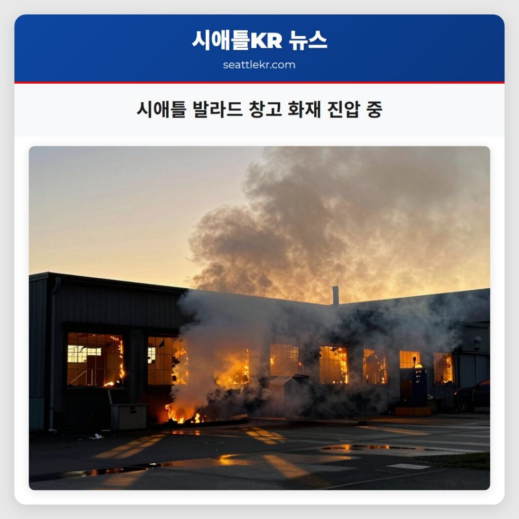 시애틀 발라드 창고 화재 진압 중