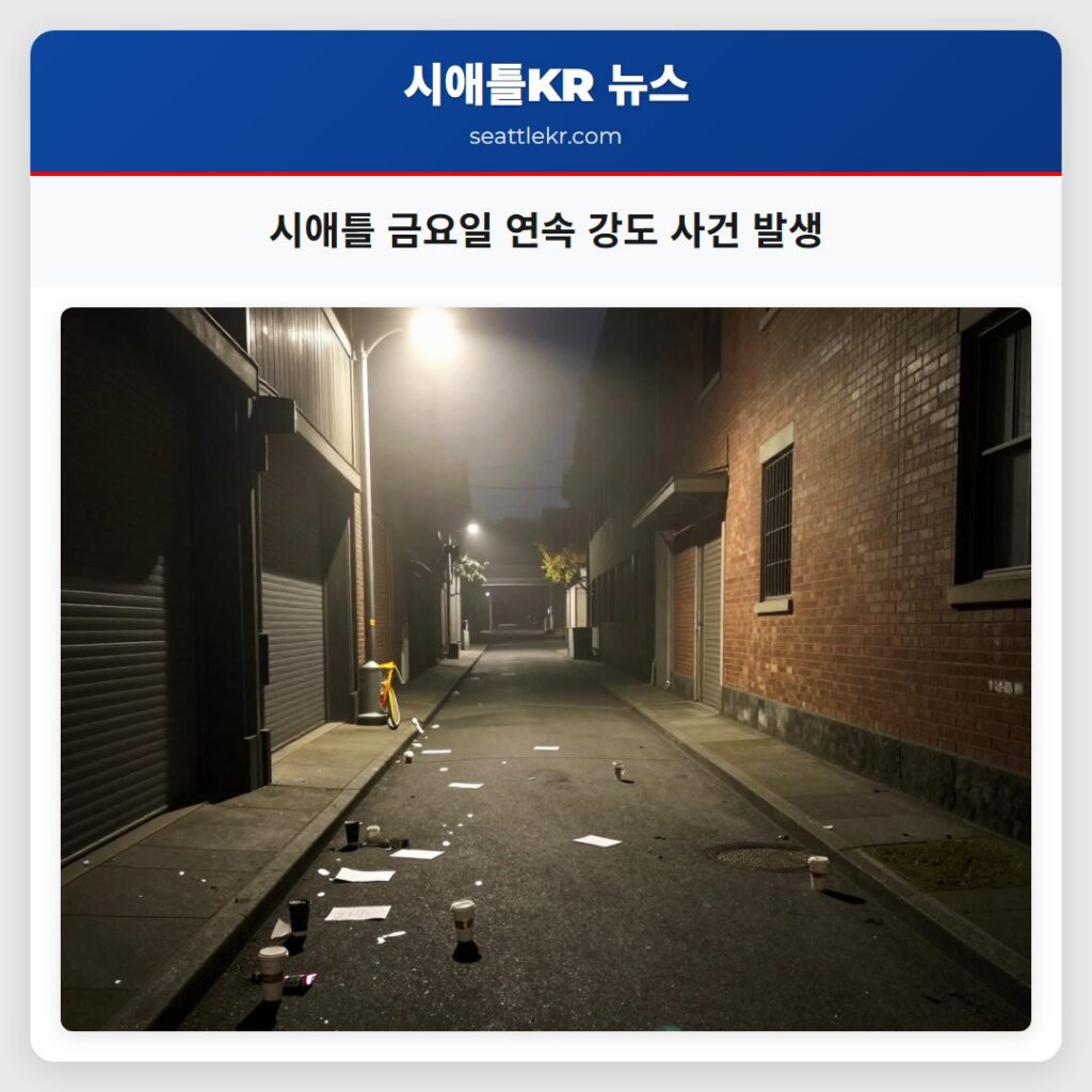 시애틀 금요일 연속 강도 사건 발생