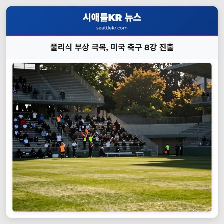 풀리식 부상 극복 미국 축구 8강 진출