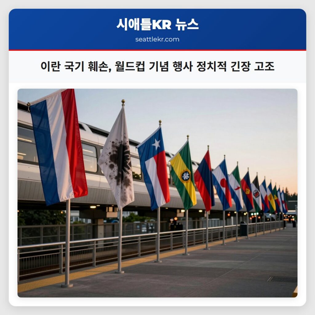 이란 국기 훼손, 월드컵 기념 행사 정치적 긴장 고조