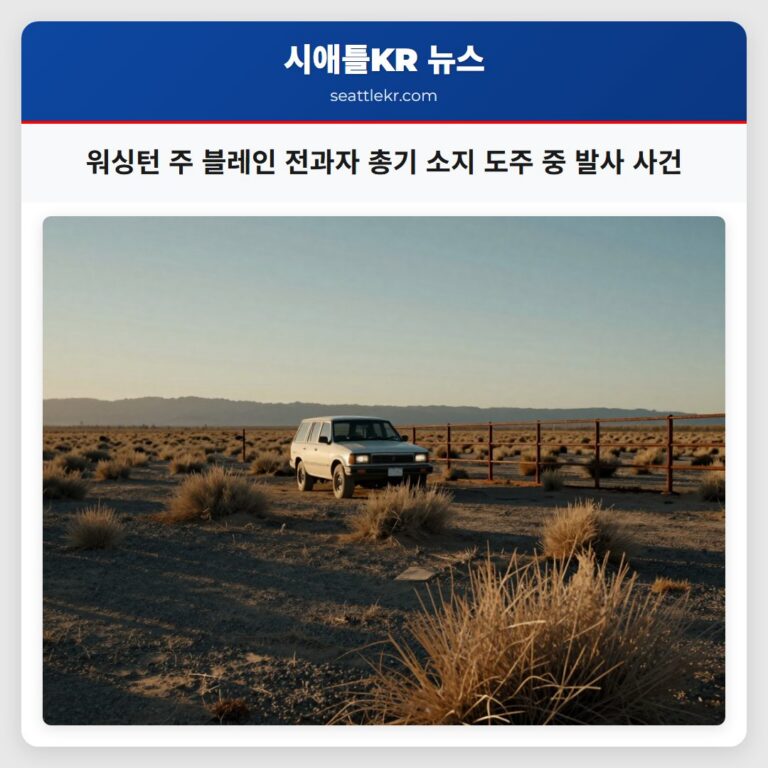워싱턴 주 블레인 전과자 총기 소지 도주 중 발사 사건