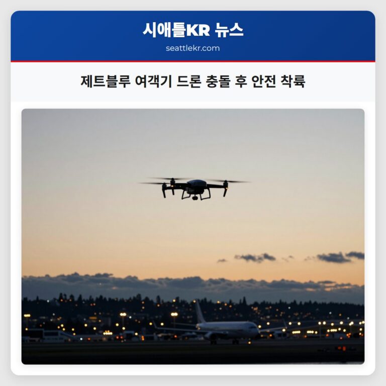 제트블루 여객기 드론 충돌 후 안전 착륙