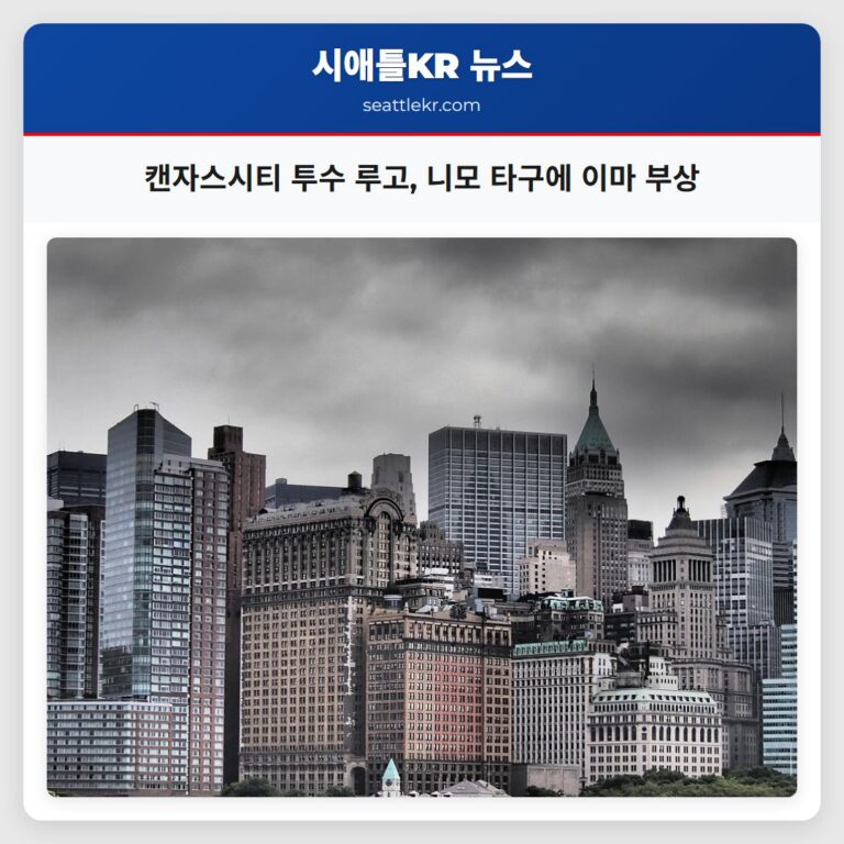 캔자스시티 투수 루고 니모 타구에 이마 부상