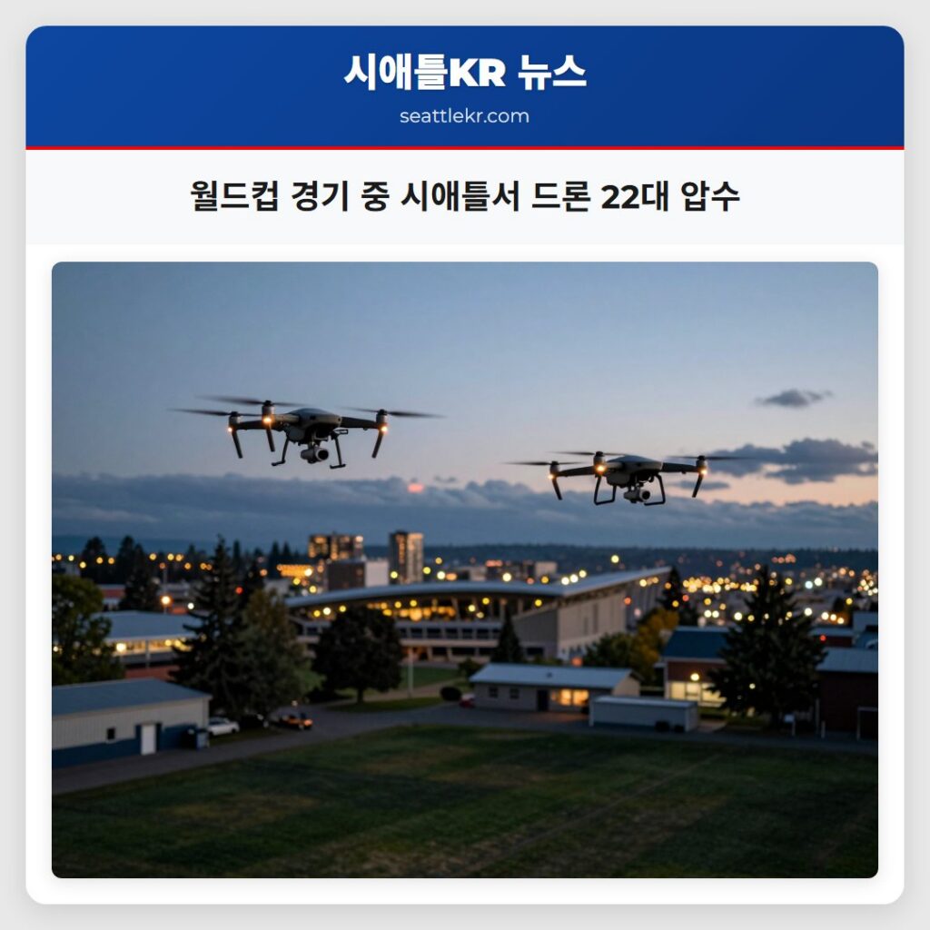 월드컵 경기 중 시애틀서 드론 22대 압수